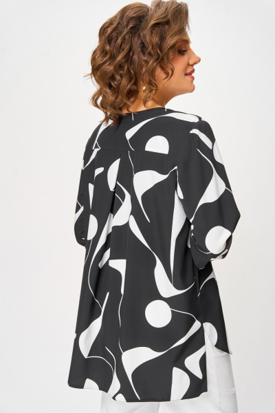 Блуза Swallow 851.1 черный/белый_принт - фото 8