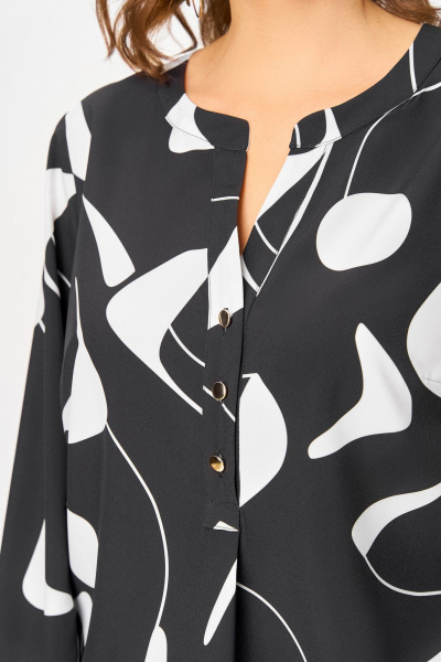 Блуза Swallow 851.1 черный/белый_принт - фото 6
