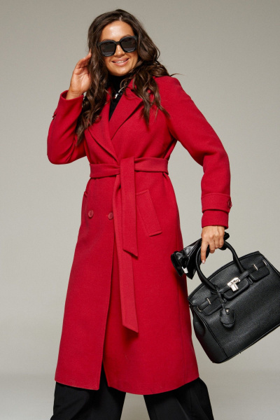 Пальто Beautiful&Free 7028 красный_кармин - фото 11