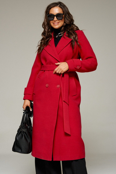 Пальто Beautiful&Free 7028 красный_кармин - фото 9