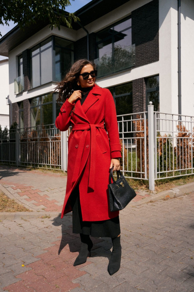 Пальто Beautiful&Free 7028 красный_кармин - фото 2