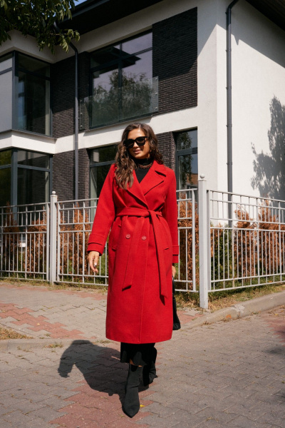 Пальто Beautiful&Free 7028 красный_кармин - фото 3