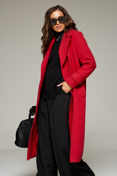 Пальто Beautiful&Free 7028 красный_кармин - фото 7