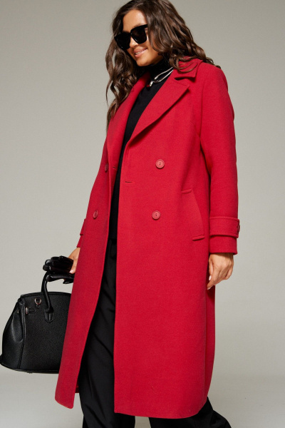 Пальто Beautiful&Free 7028 красный_кармин - фото 6