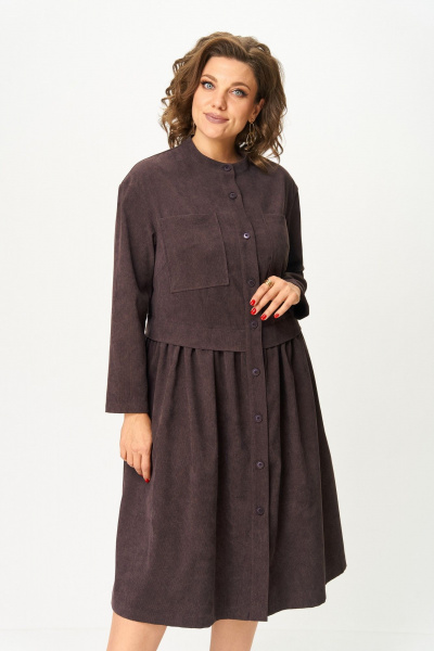 Платье ANASTASIA MAK 1301 коричневый - фото 11