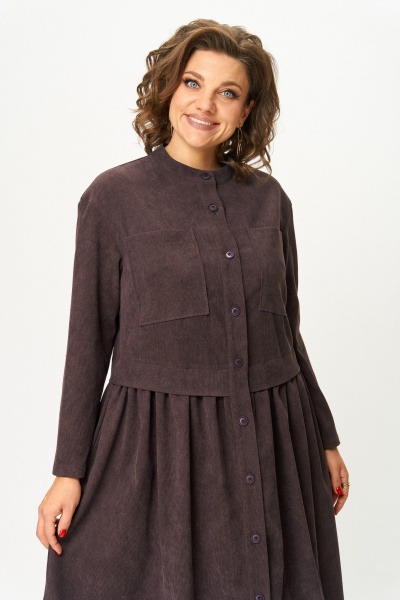 Платье ANASTASIA MAK 1301 коричневый - фото 6