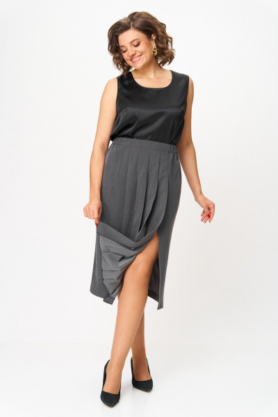 Жакет, юбка ANASTASIA MAK 1303 серый - фото 12