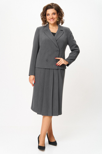 Жакет, юбка ANASTASIA MAK 1303 серый - фото 1