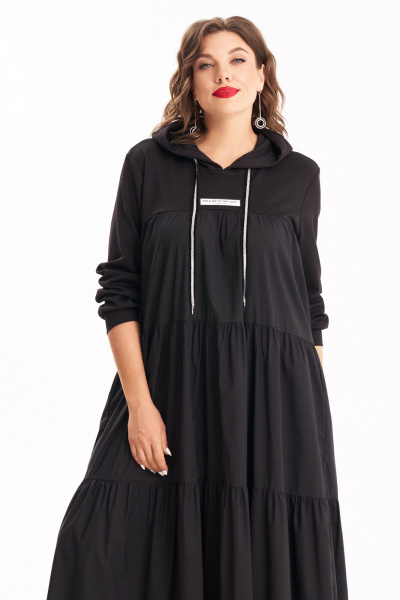 Демисезонное платье на каждый день с капюшоном и оборками Almirastyle 306 - фото 12