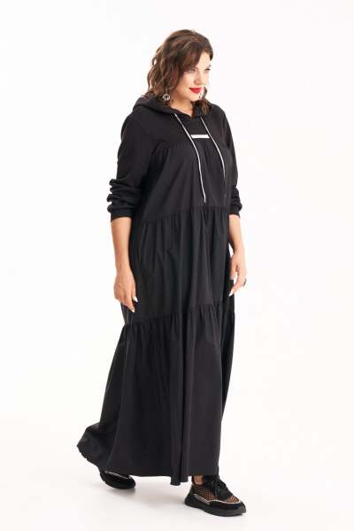 Демисезонное платье на каждый день с капюшоном и оборками Almirastyle 306 - фото 11