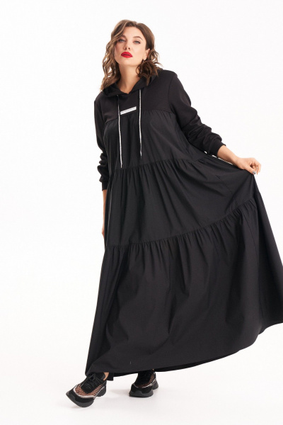 Демисезонное платье на каждый день с капюшоном и оборками Almirastyle 306 - фото 10