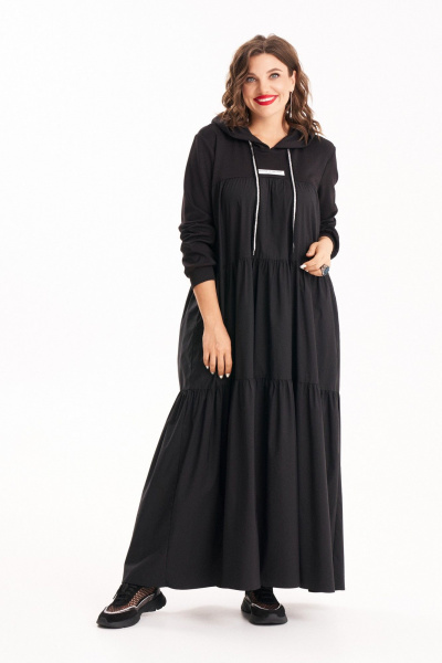 Демисезонное платье на каждый день с капюшоном и оборками Almirastyle 306 - фото 9