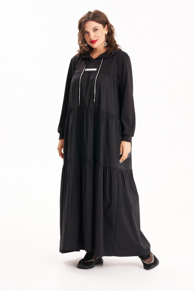 Демисезонное платье на каждый день с капюшоном и оборками Almirastyle 306 - фото 8