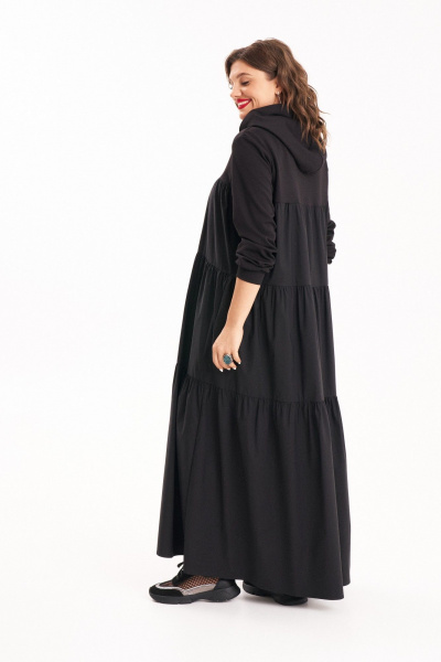 Демисезонное платье на каждый день с капюшоном и оборками Almirastyle 306 - фото 7