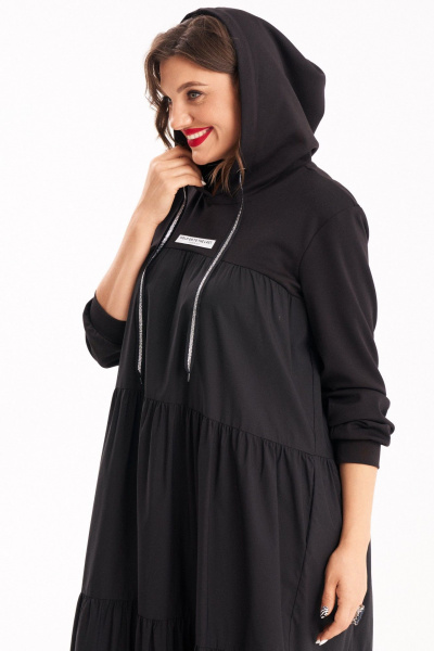 Демисезонное платье на каждый день с капюшоном и оборками Almirastyle 306 - фото 6