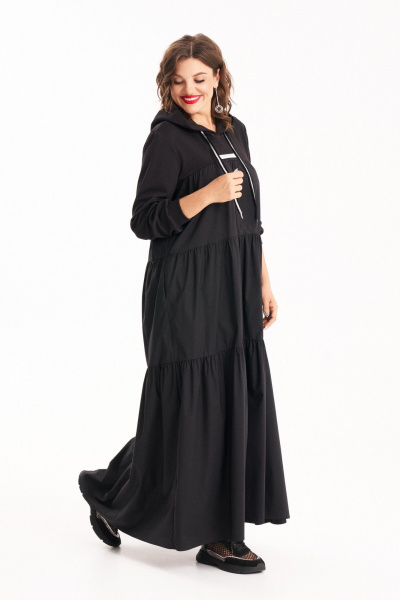 Демисезонное платье на каждый день с капюшоном и оборками Almirastyle 306 - фото 4