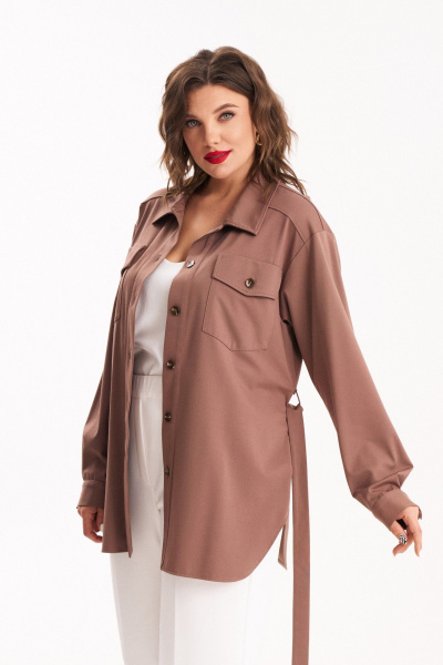 Рубашка Almirastyle 347 коричневый - фото 7