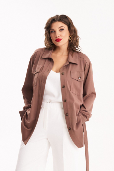 Рубашка Almirastyle 347 коричневый - фото 4