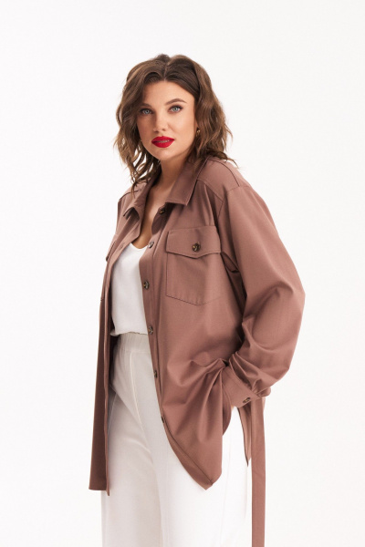 Рубашка Almirastyle 347 коричневый - фото 2