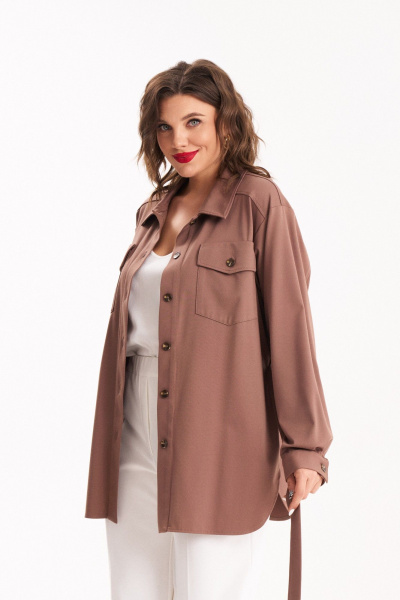 Рубашка Almirastyle 347 коричневый - фото 3