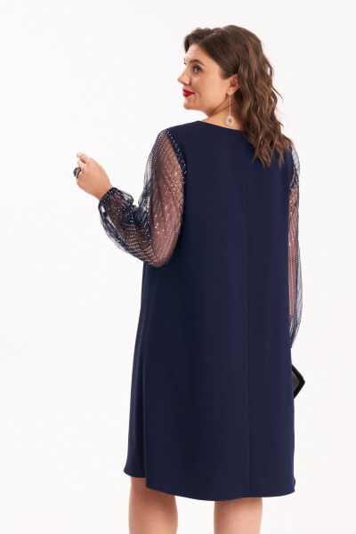 Платье нарядное длинное с сетчатым рукавом и блестками Almirastyle 407 - фото 4