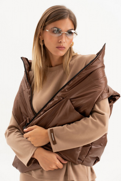 Брюки, джемпер, жилет Luna 254 бежево-коричневый - фото 15