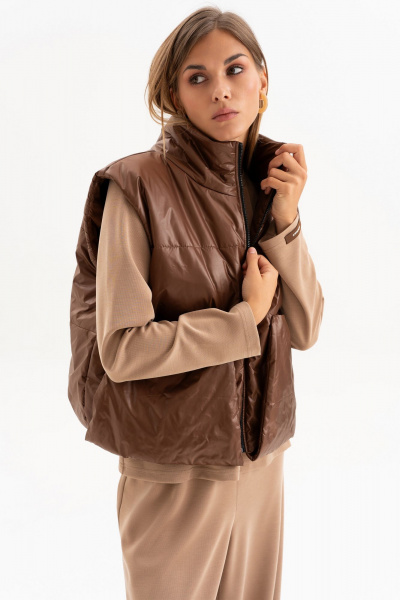 Брюки, джемпер, жилет Luna 254 бежево-коричневый - фото 14