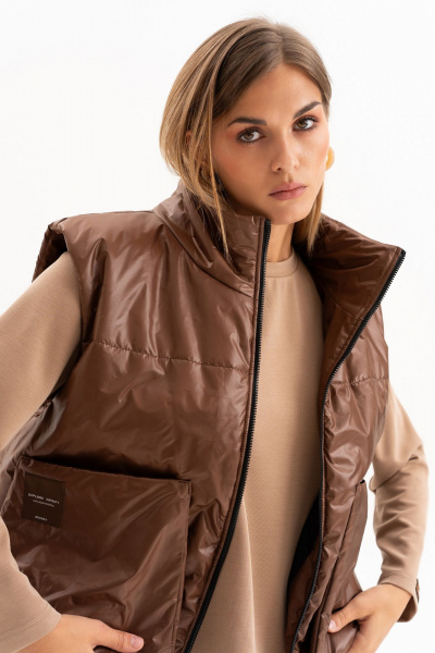 Брюки, джемпер, жилет Luna 254 бежево-коричневый - фото 13