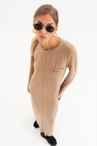 Платье Luna 256 бежевый - фото 22