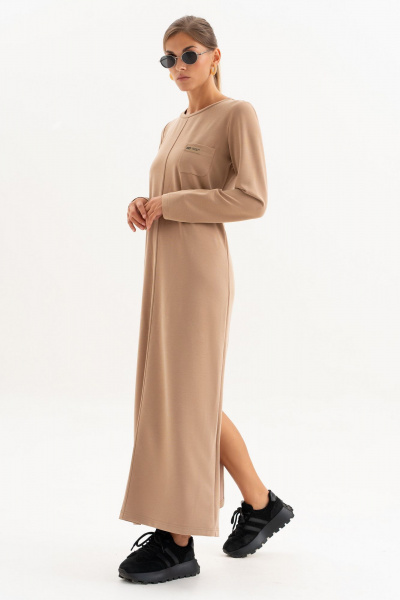Платье Luna 256 бежевый - фото 17