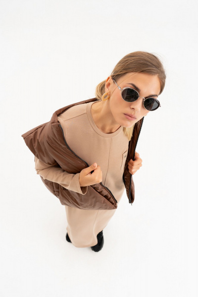 Платье Luna 256 бежевый - фото 11