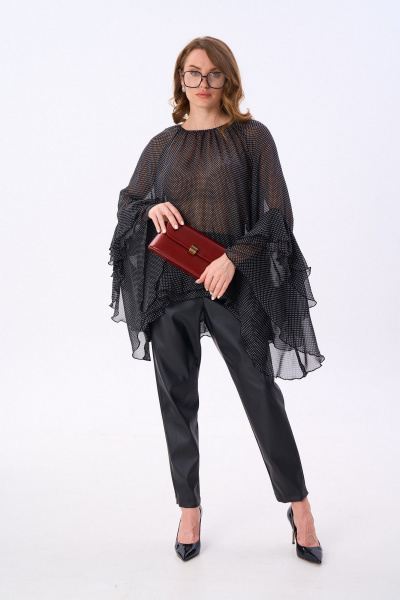 Блуза NikVa 1000-1 чёрный_горох - фото 4