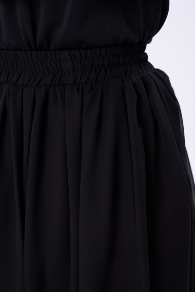 Блуза, комбинация, юбка NikVa 1001-1 чёрный_ горох - фото 11