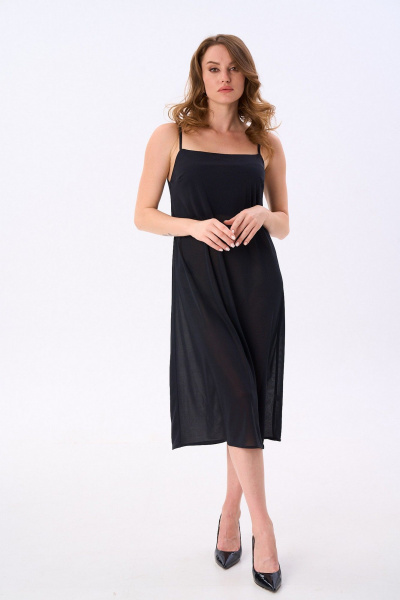 Блуза, комбинация, юбка NikVa 1001-1 чёрный_ горох - фото 8