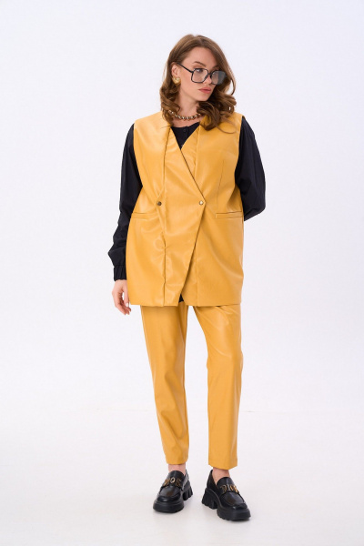 Брюки, жилет NikVa 732-2 горчица - фото 1