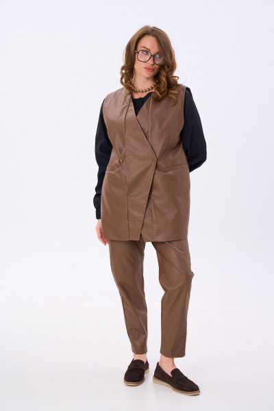 Брюки, жилет NikVa 732-3 шоколад - фото 1