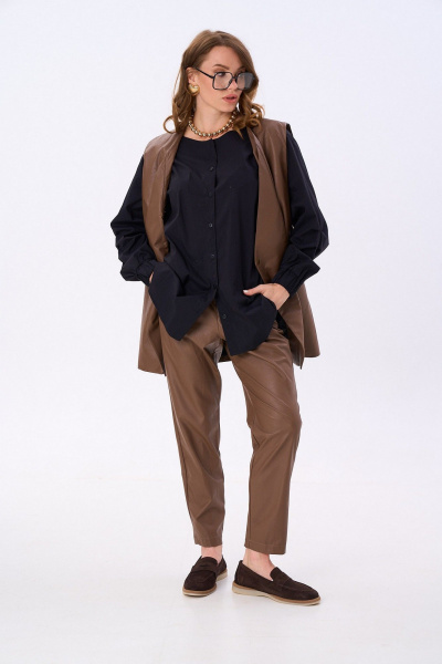 Брюки, жилет NikVa 732-3 шоколад - фото 5