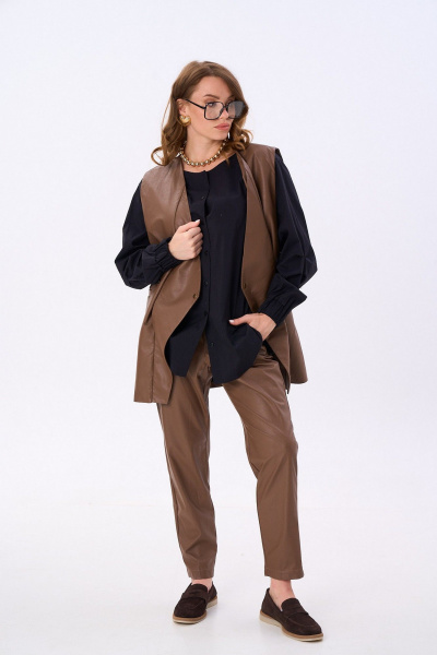 Брюки, жилет NikVa 732-3 шоколад - фото 4