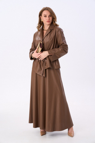 Жакет, юбка NikVa 917-10 шоколад - фото 1