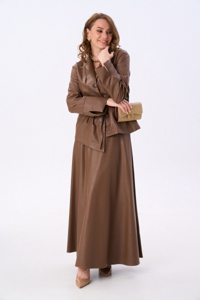 Жакет, юбка NikVa 917-10 шоколад - фото 2