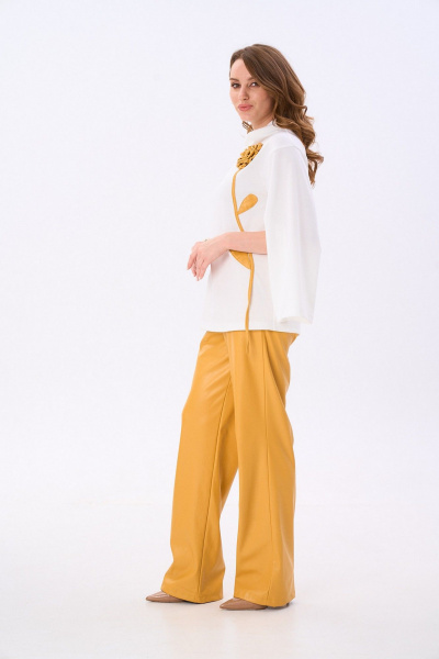 Брюки, джемпер NikVa 922-7 молоко_горчица - фото 7