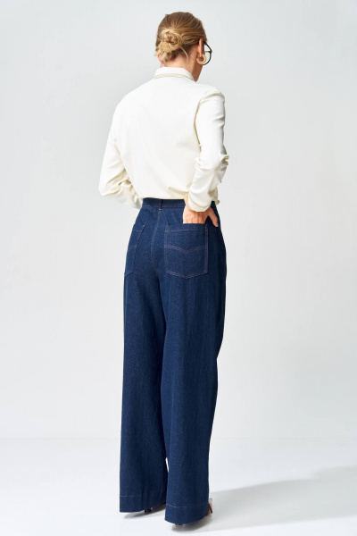 Брюки, джемпер Gizart 5415 молочный,синий - фото 6