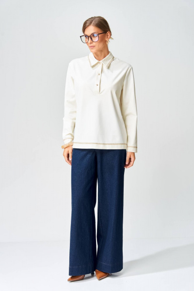 Брюки, джемпер Gizart 5415 молочный,синий - фото 2