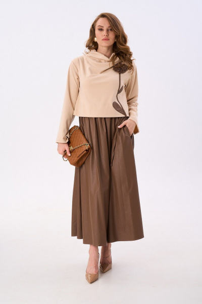 Платье NikVa 924-7 капучино_ шоколад - фото 10