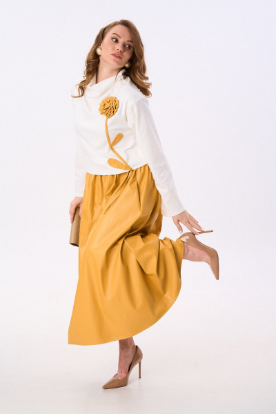 Платье NikVa 924-8 молоко_горчица - фото 8