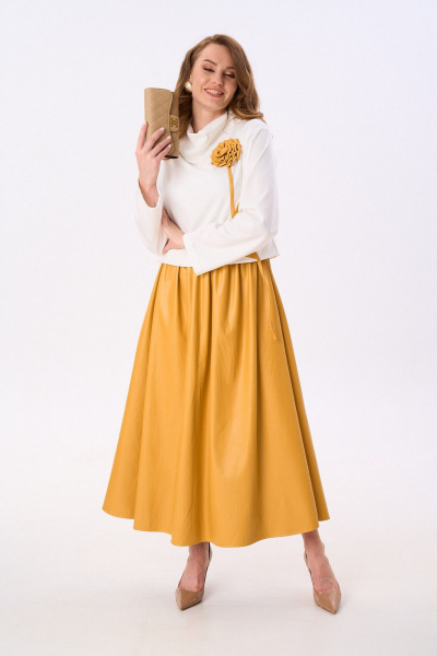 Платье NikVa 924-8 молоко_горчица - фото 6