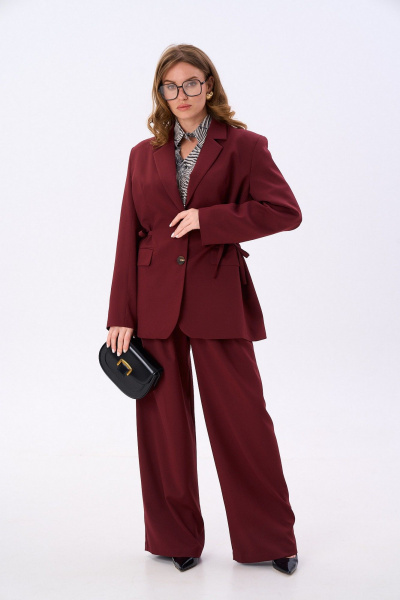Брюки, жакет NikVa 996-2 бургунди - фото 2