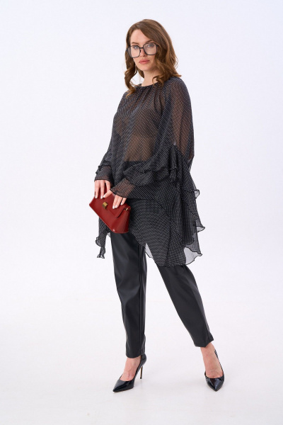 Блуза, брюки NikVa 999-1 чёрный_горох - фото 15