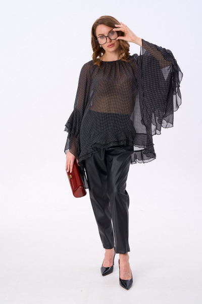 Блуза, брюки NikVa 999-1 чёрный_горох - фото 9