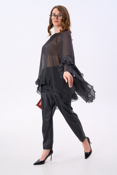 Блуза, брюки NikVa 999-1 чёрный_горох - фото 13